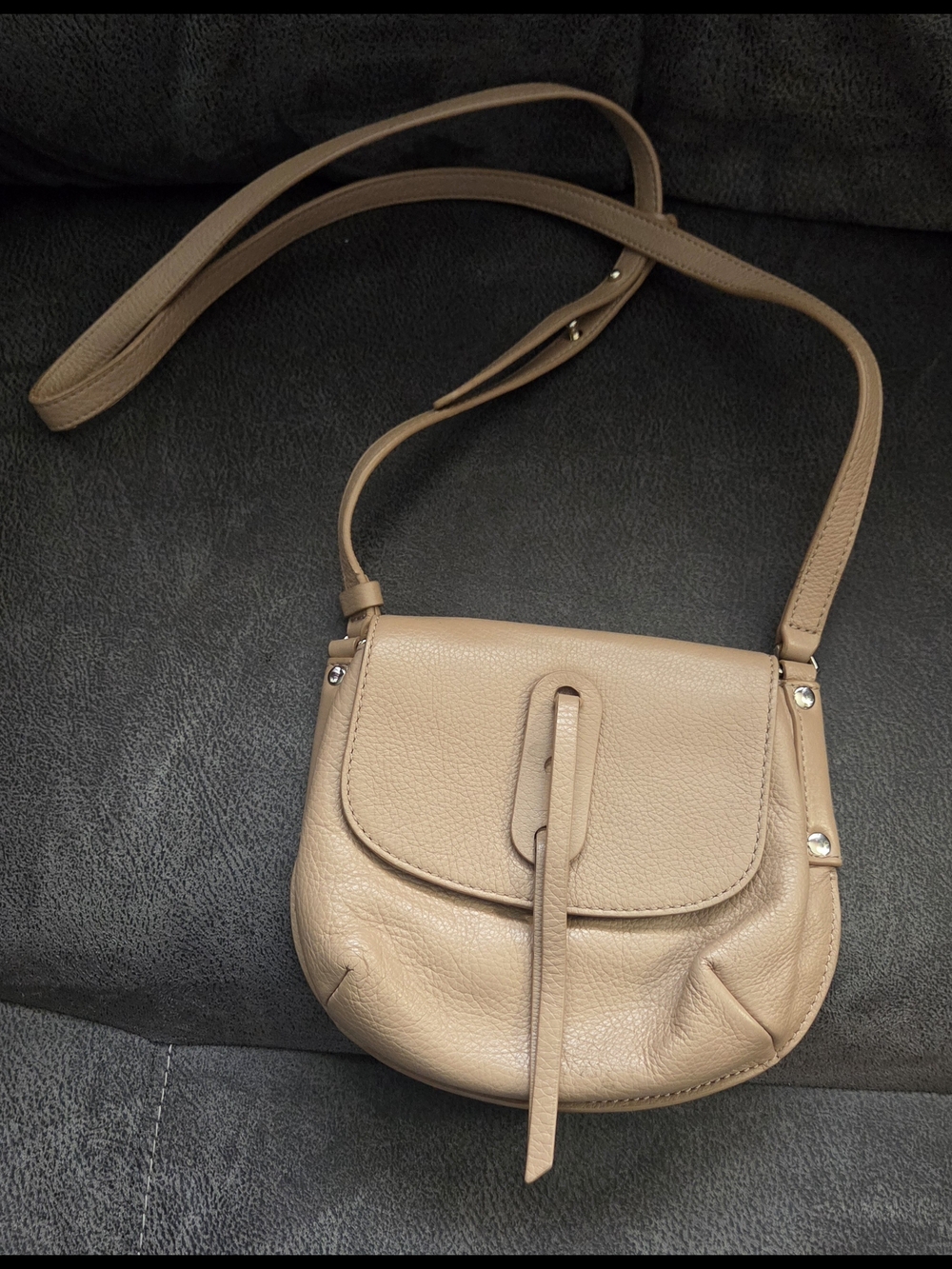 COCCINELLE Neutral Beige Leather Crossbody/ Shoulder Bag